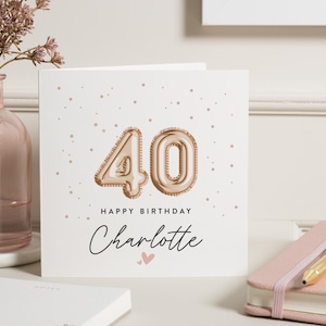 Carte de 40e anniversaire pour femme, carte de 40e amie, carte de 40e anniversaire pour amie, carte de 40e anniversaire personnalisée, carte de 40 ans et plus