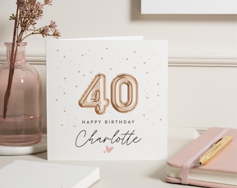 40th Birthday Card For Women, 40th Friend Card, 40th Birthday Card For Friend, Personalised 40th Birthday Card, Forty and Fabulous Card