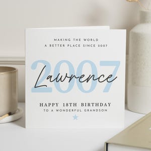Carte personnalisée 18e anniversaire petit-fils, carte 18e anniversaire petit-fils, cadeau 18e anniversaire pour garçon, carte 18e anniversaire pour petit-fils