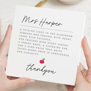 Tarjeta de agradecimiento para el maestro, tarjeta de agradecimiento para el maestro, tarjeta personalizada para el maestro, tarjeta de fin de curso, tarjeta de agradecimiento para ella, tarjeta para el aula