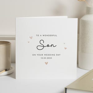 Sohn Hochzeitstag Karte, Glückwünsche zu Ihrem Hochzeitssohn, Hochzeitskarte für Sohn, Hochzeitsgeschenk für Sohn, von Mama und Papa, Hochzeitsgeschenk Sohn