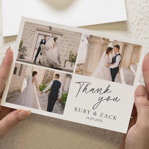 Dankeskarten Hochzeit, Landschaftshochzeit Danksagungspostkarten, personalisierte Danksagungskarten Hochzeit, mit Foto, Postkarte Dankeskarten