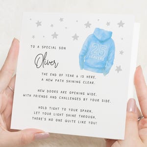 Leavers Card for Son, Year 6 Leavers Card, Special Son Card, End of Year Card, Personalised Leavers Card, 25 Leavers, School Card