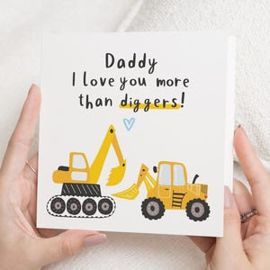 Geburtstagskarte für Papa, Bagger Geburtstagskarte, süße Geburtstagskarte für Papa, Papa Geburtstagskarte von Kindern, Geburtstagskarte vom Bau