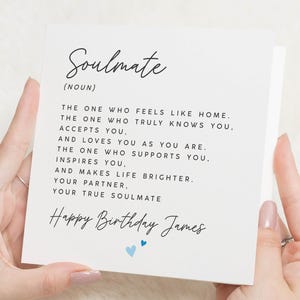 Soulmate Geburtstagskarte, Freund Geburtstagskarte, Geburtstagskarte für Mann, Geburtstagskarte für ihn, sie, Freundin Geburtstagskarte, Frauenkarte