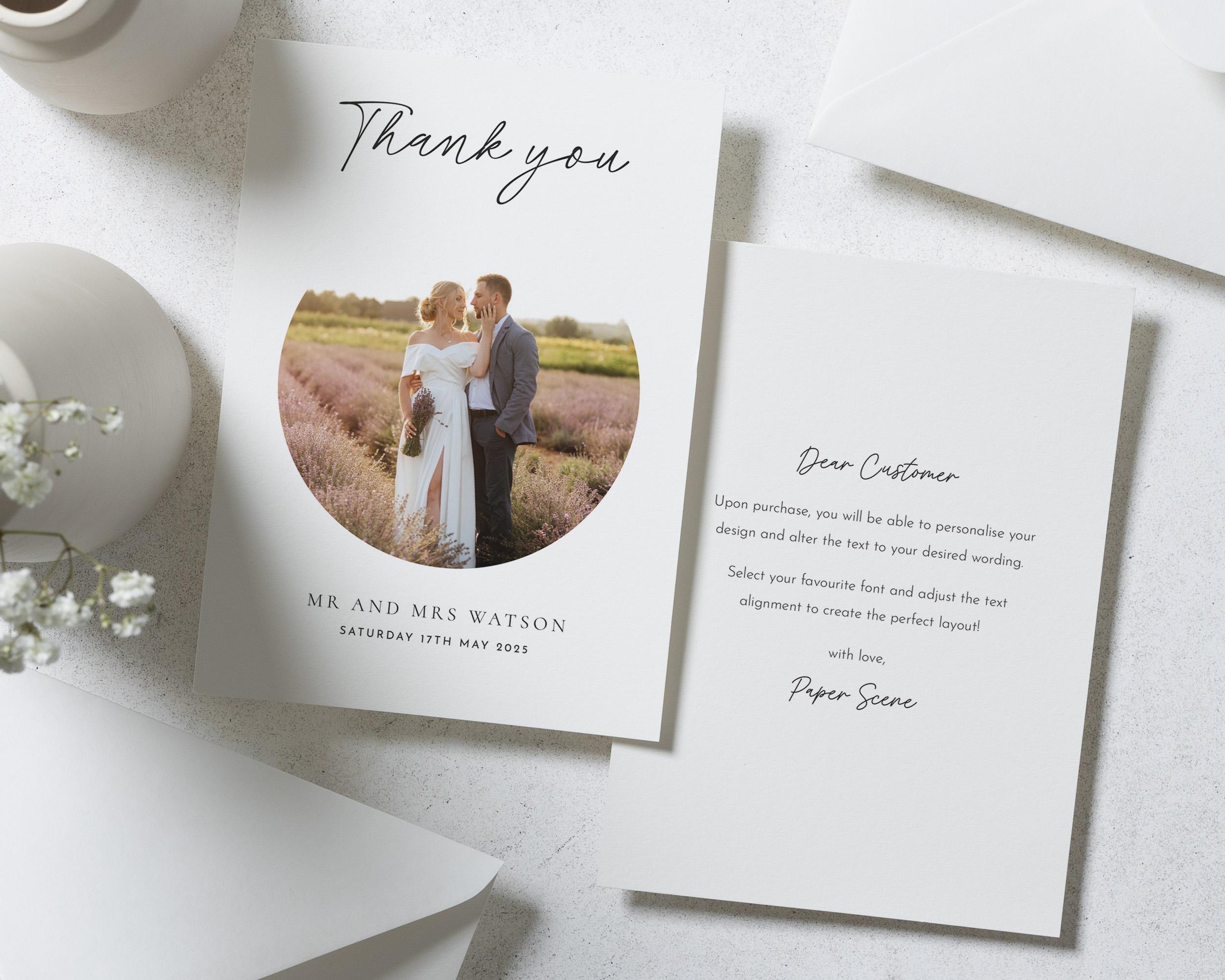 Custom Thank You Cards, Thank You Cards With Photo Wedding ...
