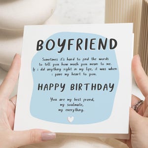 Cartão de feliz aniversário para namorado, cartão de aniversário para namorado, presente de aniversário para namorado, cartão para meu namorado, para ele, cartão de poema para namorado