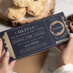 Biglietto per evento personalizzato, biglietto regalo per teatro, biglietto gratta e vinci per teatro, biglietto per musical, gratta e vinci per Natale, stai andando a uno spettacolo