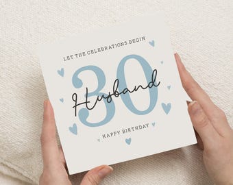 Carte 30e anniversaire mari, carte 30e anniversaire pour mari, cadeau d'anniversaire mari, carte 30e anniversaire pour lui, cadeau 30e anniversaire