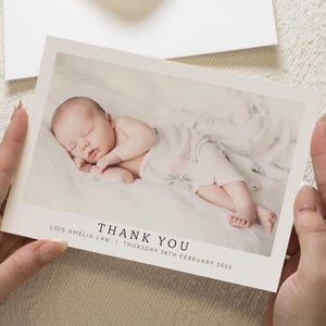 Babyaankondigingskaarten, gepersonaliseerde bedankkaarten New Baby, bedankkaarten voor babyfoto, bedankkaarten voor ansichtkaarten, gevouwen bedankkaartjes