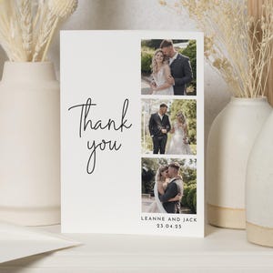 Hochzeitsfoto-Dankeschön-Karten mit Fotos, personalisierte Dankeschön-Karten Hochzeit, bearbeitbare Dankeschön-Karten, Postkarte-Dankschön-Karten