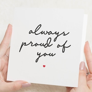 Carte personnalisée Si fier de vous, carte de remerciement d'un ami, cadeau Fier de vous, carte de nouvel emploi, carte de félicitations, université, nouvelle maison