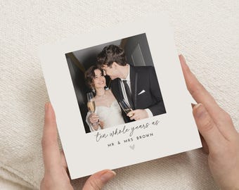 10th Anniversary Card, Personalised Photo Anniversary Card, Wedding Anniversary Card, Anniversary Card for Husband Wife Couple