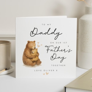 Fathers Day Card for Daddy, 1st Fathers Day Card, Personalised Fathers Day Card, Bear Card, Fathers Day Card from Baby, Cute Daddy Card