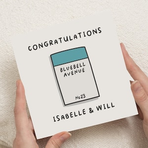 Tarjeta de nuevo hogar, regalo de inauguración de la casa, tarjeta de nuevo hogar personalizada, tarjeta de propietario de vivienda para amigos, regalo de nuevo hogar personalizado para amigos