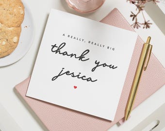Thank You Card, Personalised Thank You Card, Thank You Friend Card, Thank You Cards Personalised, Appreciation Card For Friend, For Her