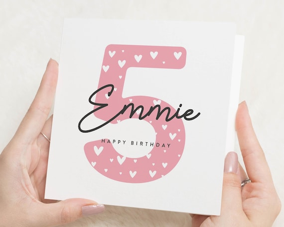 5th Birthday Card Girl, Fifth Birthday Card For Granddaughter, For Daughter, 5th Birthday Niece Card, Girl 5th Birthday Gift, Goddaughter