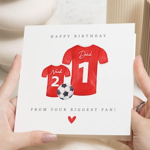Carte d'anniversaire pour papa, carte d'anniversaire de football personnalisée, carte d'anniversaire de papa de son fils, carte d'anniversaire pour lui, carte de fan de football