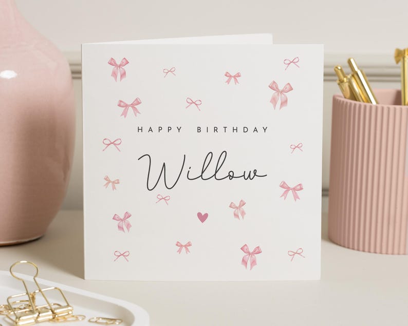 Carte d'anniversaire ami, carte d'anniversaire noeud pour amie, carte d'anniversaire pour amie, carte d'anniversaire amie pour femme, cartes d'anniversaire pour elle, Bestie image 1