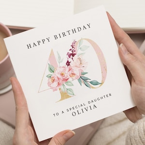 40. Geburtstagskarte für Frauen, 40. Geburtstagskarte für Tochter, Schwester 40. Geburtstagskarte, Geschenk zum 40. Geburtstag, 40. Geburtstagskarte für Sie