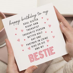 Cartão de aniversário com poema de melhor amigo, cartão de aniversário personalizado de melhor amigo, cartão de aniversário de melhor amigo, presente de aniversário para melhor amigo