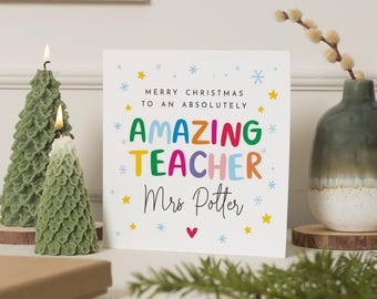 Christmas Card for Teacher, Amazing Teacher Christmas Card, Personalised Teacher Christmas Card, Christmas Card for School Teacher