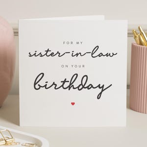 Carte d'anniversaire belle-soeur, carte d'anniversaire personnalisée pour belle-soeur, cadeau d'anniversaire belle-soeur, cadeau d'anniversaire pour belle-soeur