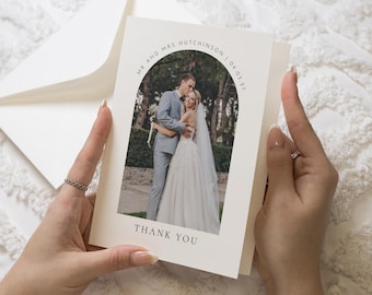 Personalised Wedding Thank You Cards, Photo Thank You Cards, Folded Wedding Thank You Cards, Thank You Card for Wedding, Simple Photo Card