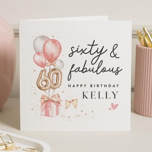 60. Geburtstagskarte für Sie, Mutter 60.Geburtstagskarte, 60 und fabelhaftes Geschenk für Freund, Oma 60. Meilenstein, Geburtstagsgeschenk Geburtstagswünsche