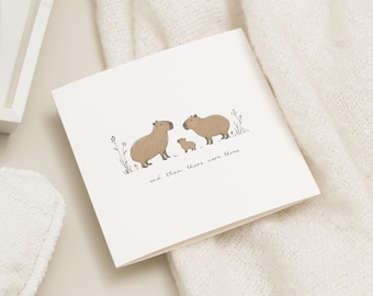 Pregnancy Card, New Baby Card, Parents to Be Card, Mum to Be Card, Dad to Be Card, Baby Shower Card, Capybara Baby Card
