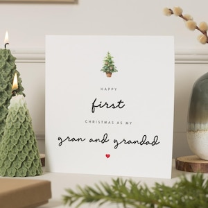 Carte de Noël Premier Noël en tant que grand-père, carte de Noël grands-parents, carte de Noël grand-père et grand-père, nounou, grand-mère et grand-père
