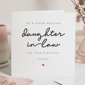 Carte d'anniversaire belle-fille, carte d'anniversaire pour belle-fille, cadeau d'anniversaire belle-fille, cadeau d'anniversaire belle-fille pour elle