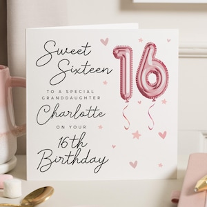 Tarjeta de cumpleaños número 16 para sobrina, hija, regalo de cumpleaños número 16 para hermana, decimosexto cumpleaños, nieta de cumpleaños número 16