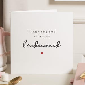 Brautjungfer Danke-Karte, Danke Brautjungfer-Karte, Trauzeugin-Danke, Danke-Karte Brautjungfern, Brautjungfer Geschenk, für sie, Freund