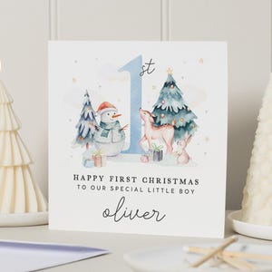 Eerste kerstkaart zoon, 1e kerstkaart baby, eerste kerstkaart voor jongen, kleinzoon 1e kerstkaart, eerste kerstkaart baby 2024