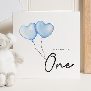 1. Geburtstagskarte für Jungen, 1. Geburtstagskarte Sohn, Enkel, 1. Geburtstagskarte, erste Geburtstagskarte Neffe, erster Geburtstagsgeschenk für Jungen, blau