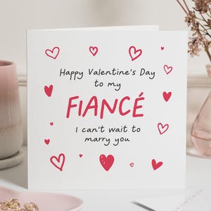 Carte de Saint-Valentin fiancé, fiancé de carte de Saint-Valentin, cadeaux de Saint-Valentin pour lui, carte de Saint-Valentin fiancé, carte de futur mari