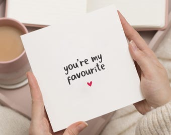 Favoriete persoon Valentijnsdagkaart, valentijnskaart vriend, cadeaus voor vriend, Valentijnsdag cadeau echtgenoot, Valentijnsdagkaarten