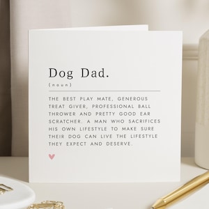 Dog Dad Card, Fathers Day Card for Dog Dad, Birthday Card for Him, Funny Dog Dad Card, Dog Lover Card, Personalised Card for Dad