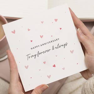 Tarjeta de aniversario para mi esposo, para siempre y para siempre, tarjetas de amor, tarjeta de aniversario para mi novio, para mi novia, tarjeta de aniversario para mi esposa
