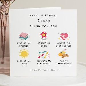 Nanny Geburtstagskarte, Oma Geburtstagskarte, Nannie Geburtstagskarte, alles Gute zum Geburtstag Nanny, Oma Karte, Nanny Karte, Danke Nanny Geburtstag