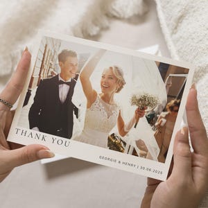 Moderni biglietti di ringraziamento per matrimonio, eleganti biglietti di ringraziamento per matrimonio con foto, biglietti di ringraziamento piegati, biglietti di ringraziamento con foto per matrimonio
