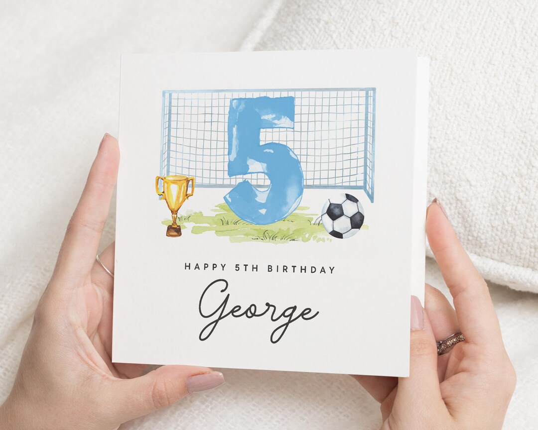 BIGLIETTO DI AUGURI Di Compleanno Bibury Calcio Personalizzato A5 - Foto 9