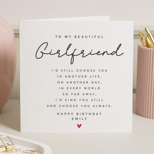 Verjaardagskaart voor vriendin, verjaardagskaart vriendin, gepersonaliseerde verjaardagskaart voor haar, romantische verjaardagskaart, leuke verjaardagskaart