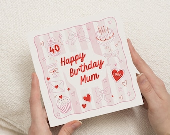 40th Birthday Card for Mum, Mum 40th Birthday Card, Personalised Birthday Card for Mum, Birthday Card for Her, 1986 Birthday Card