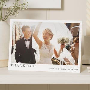 Personalisierte Dankeskarten Hochzeit mit Foto, Gefaltete Danksagungskarten Hochzeit, Postkarten-Hochzeitskarten, Postkarten-Dankeskarten-Landschaft