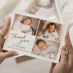 Cartes de remerciement simples pour nouveau-né, Cartes de remerciement personnalisées Nouveau bébé, Cartes de remerciement avec photo de bébé, Cartes de remerciement de carte postale, Notes de remerciement