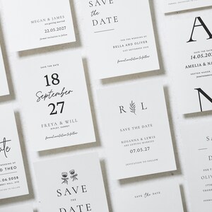Save the Date Card, Personalised Save the Date, Wedding Save the Date Card, Simple Save the Date, Champagne Glasses, Custom Save the Date image 4