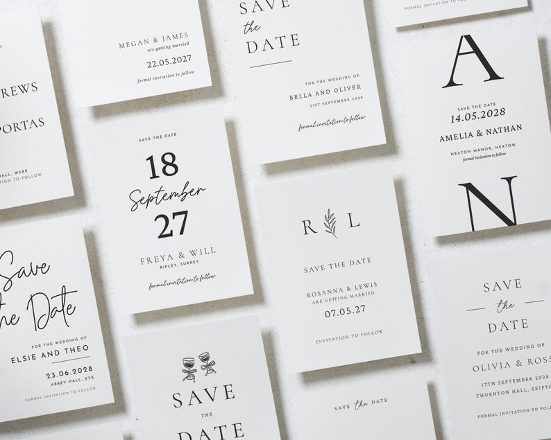 Save the Date Card, Personalised Save the Date, Wedding Save the Date Card, Simple Save the Date, Champagne Glasses, Custom Save the Date image 4