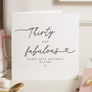 Thiry and Fabulous 30e anniversaire carte, 30e carte d'anniversaire pour elle, joyeux 30e anniversaire carte ami, 30e anniversaire carte Bestie, meilleur ami